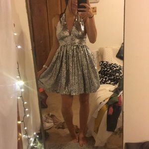 Silver homecoming dress